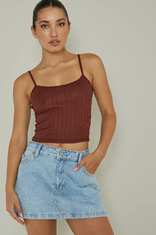 Sold Out Ribbed Cami Top Chocolate Travel unclassified dresses