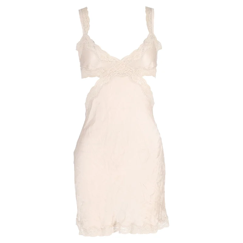 Stella McCartney Clara Whispering Stretch Chemise In Light Rose Silk Polka dot unclassified dresses