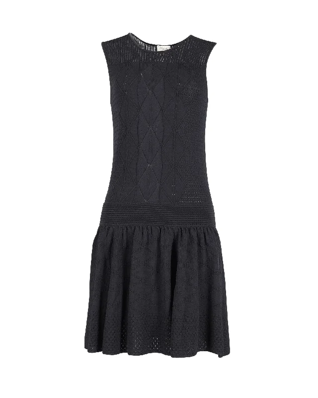 Temperley London Acacia Knit Dress in Black Viscose Cotton unclassified dresses