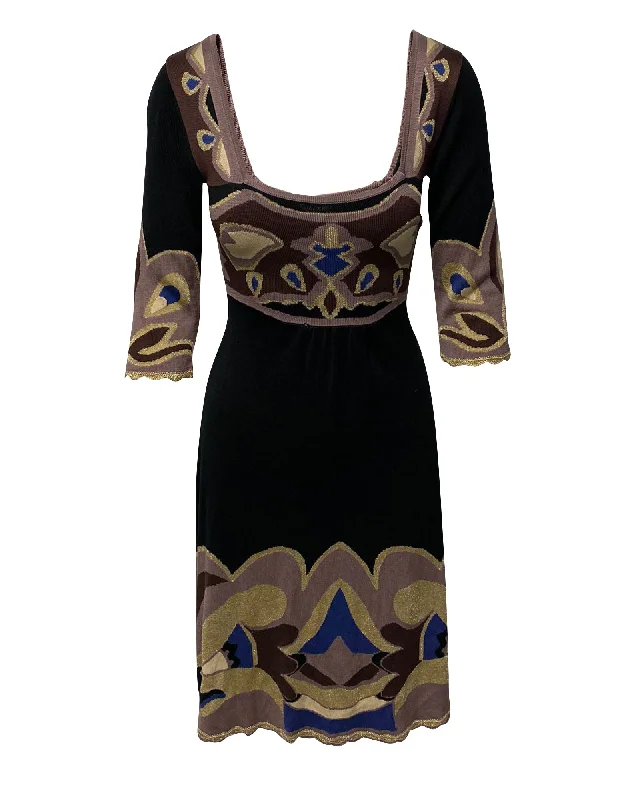 Temperley London Black Multicolor Knitted Dress Graduation unclassified dresses