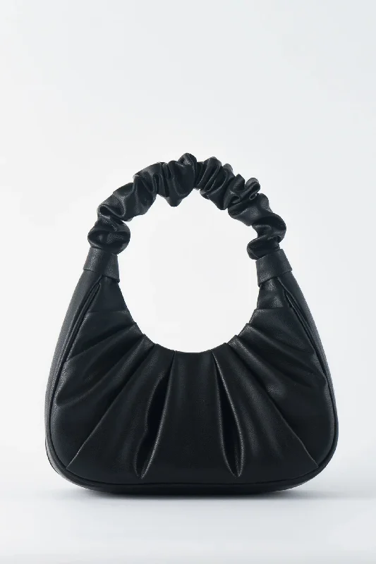 TEN TONES Alani Cloud Bag Black Satin unclassified dresses