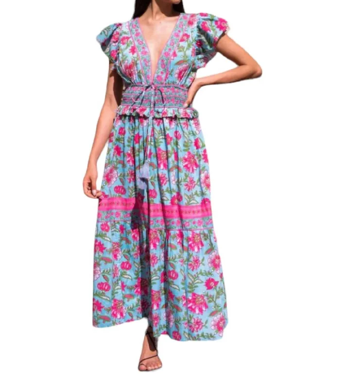 Thea Dress In Pink And Aqua Boho unclassified dresses