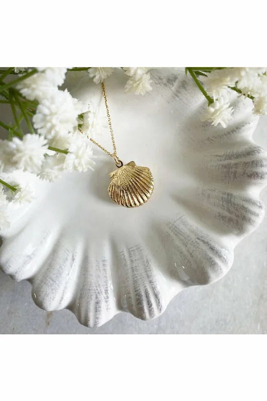 Wisteria London Clemmie Gold Clam Shell Locket Wrap unclassified dresses